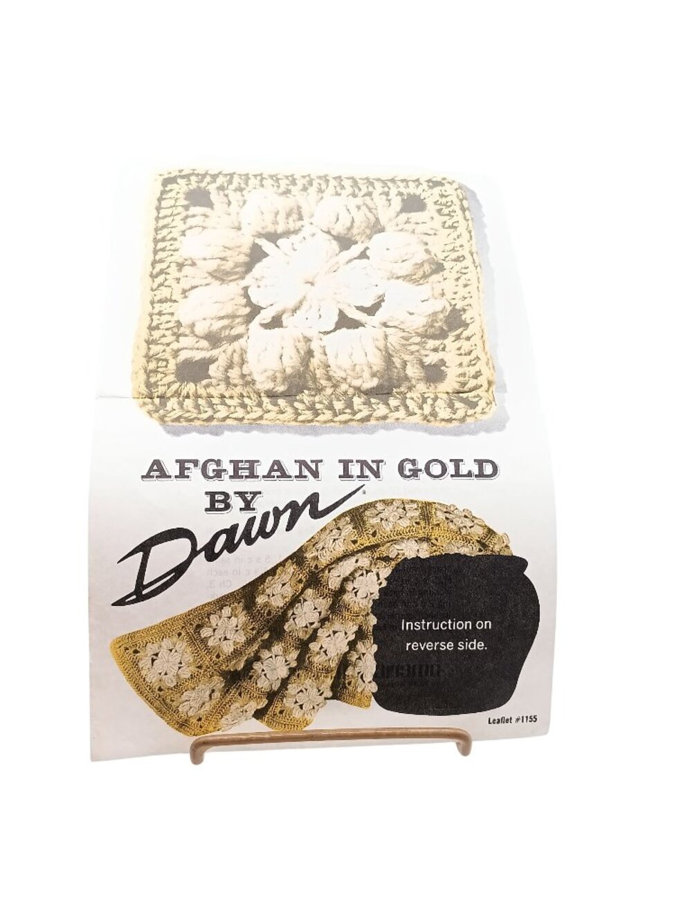 Vintage Afghan In Gold By Dawn Crochet Pattern Leaflet #1155